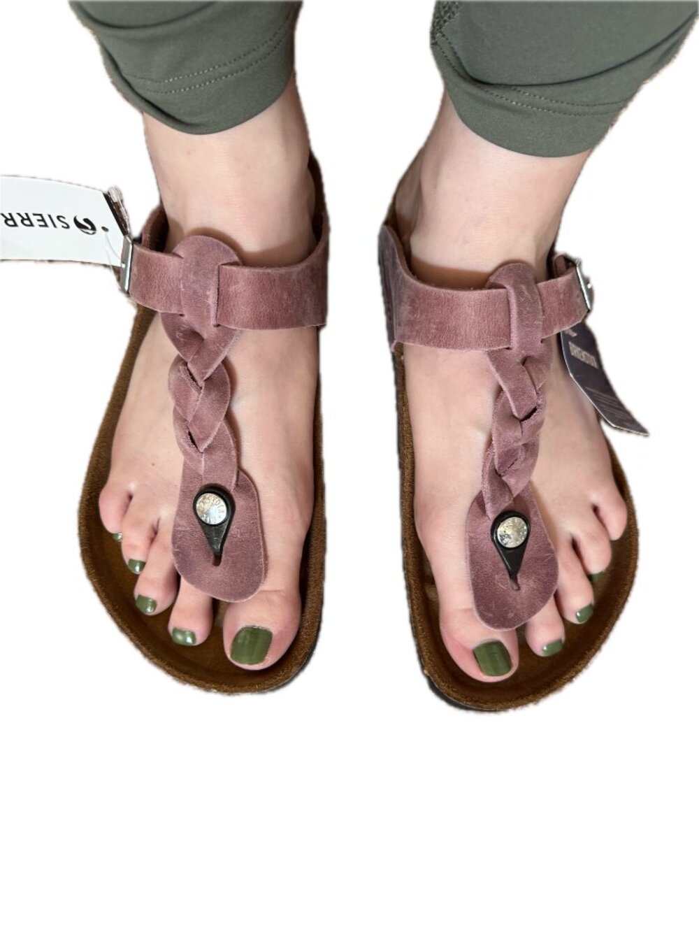 Birkenstock Gizeh Braided Oiled Leather Sandals in Lavender Size 38 NEW - Picture 6 of 10